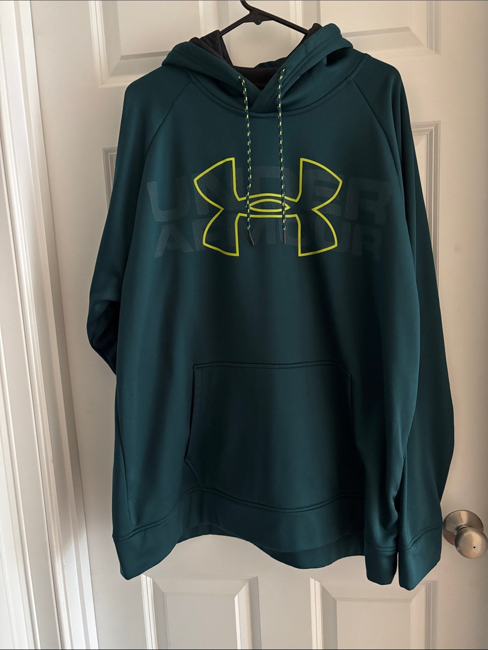 Under Armour Teal Zip-Up Hoodie with Neon Yellow Logo